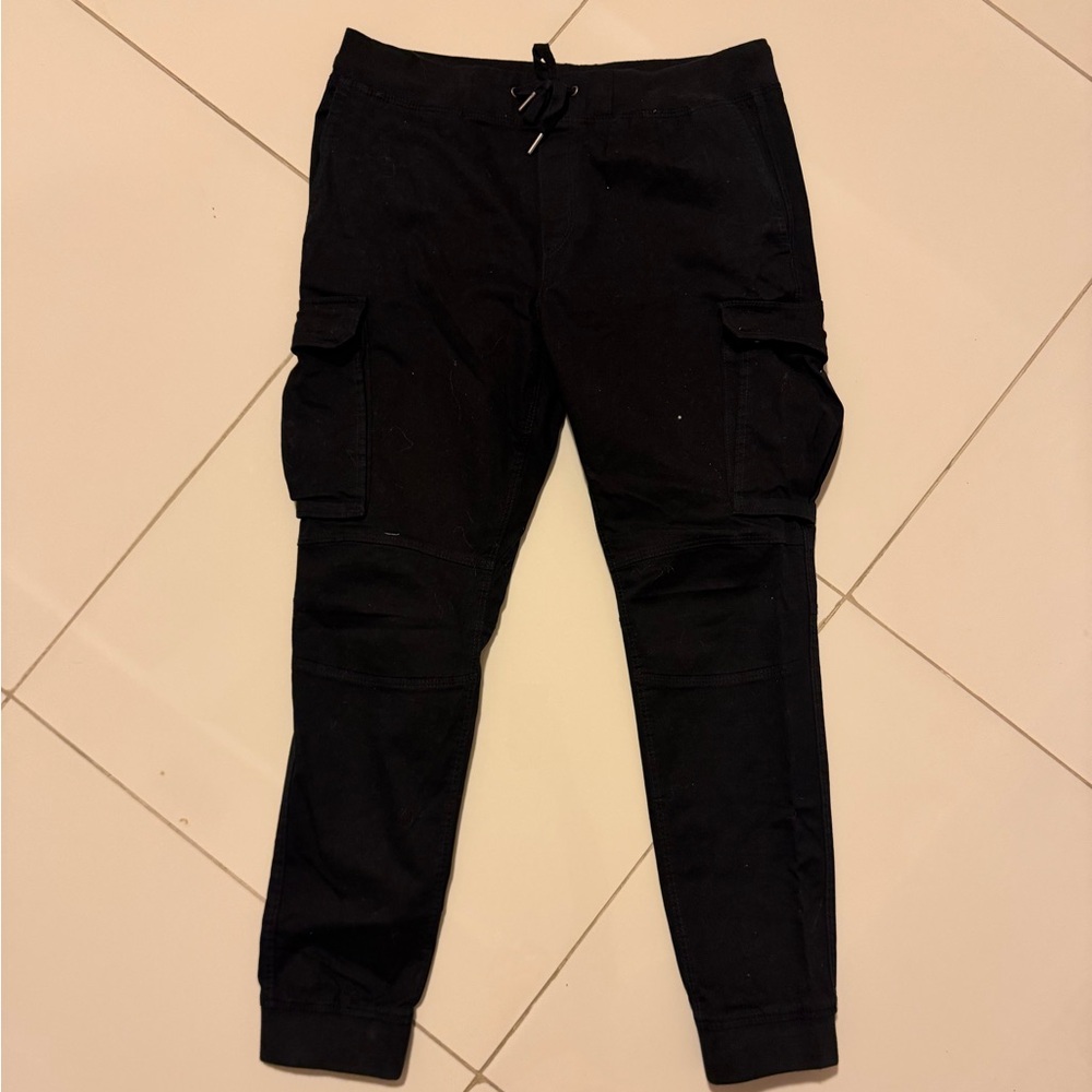 H&M Black Cargo Jogger Pants with Pocket Detail